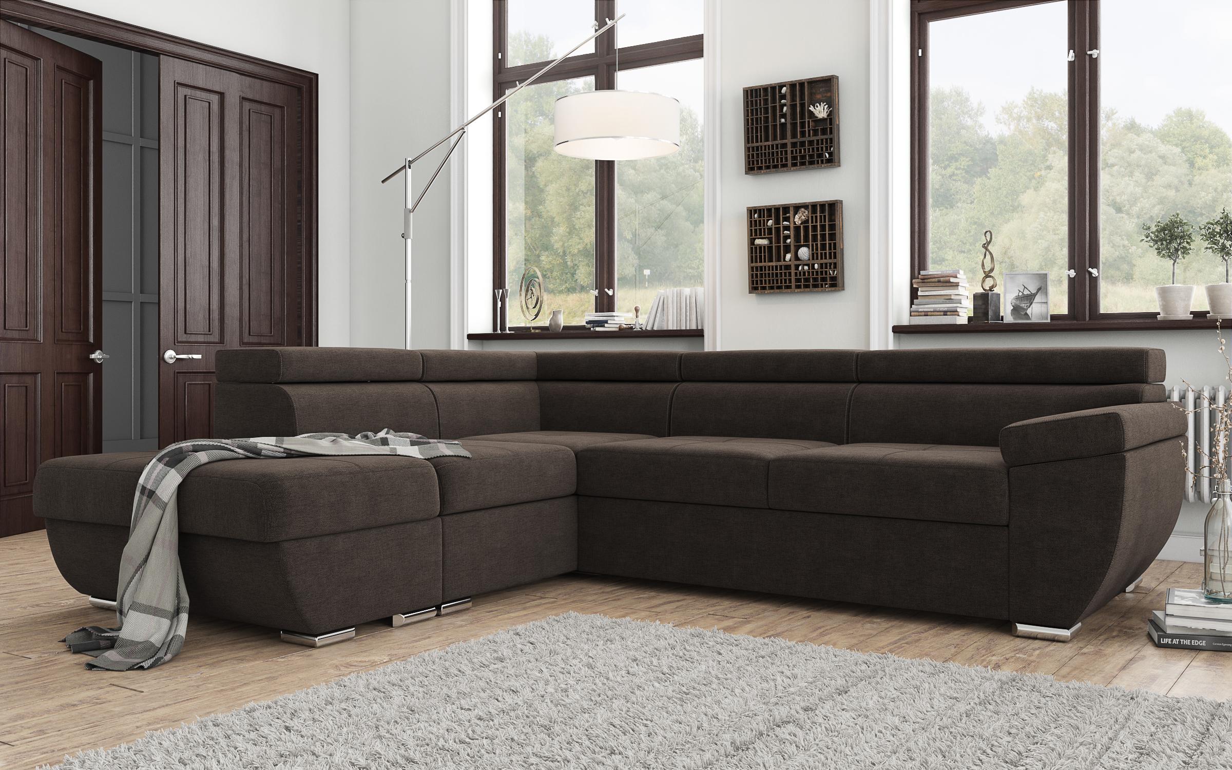 Γωνιακός καναπές – κρεβάτι  Dilan, καφέ  3